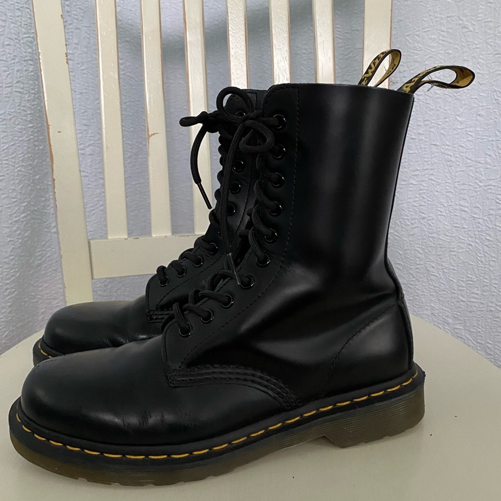 Dr Marten 1490 Smooth Leather Mid Calf Boots Combat Punk - Picture 6 of 11